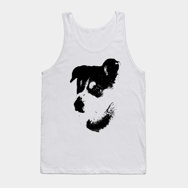 Hund Husky Welpe Kopf schwarz Tank Top by MyRedBlack